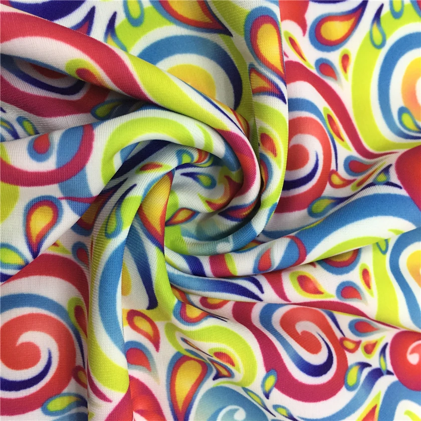 Customized designs 86 polyester 14 spandex swim lycra wear fabric