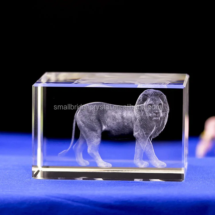 Various Size Customized Crystal Lions International 3d Laser Crystal Animal
