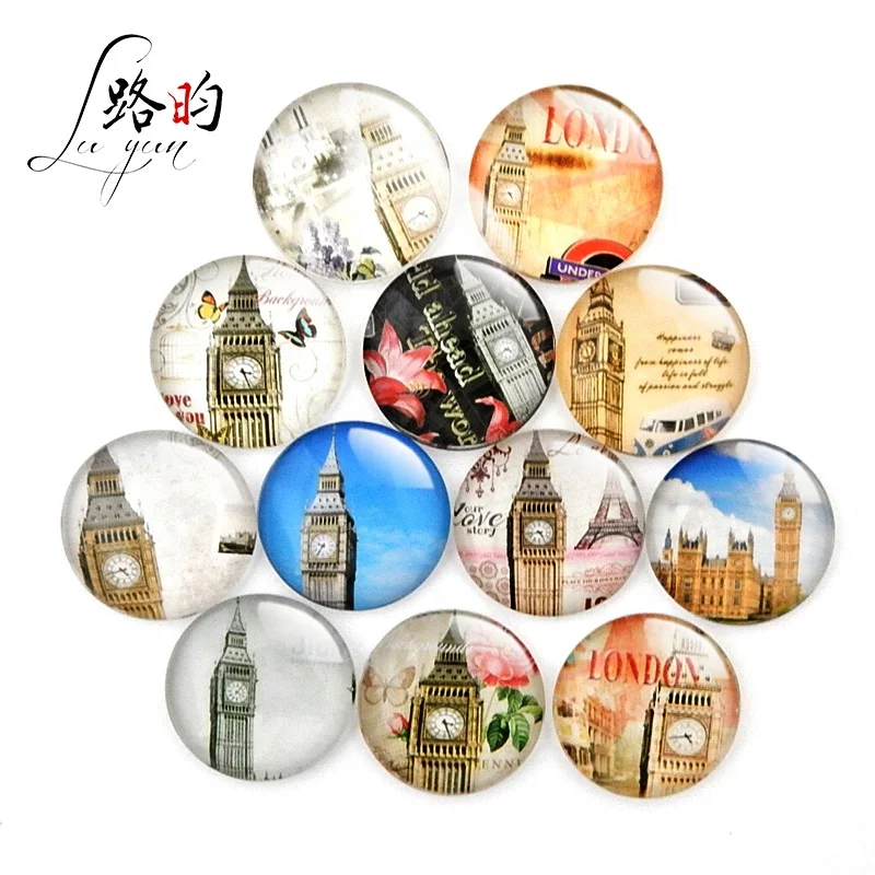 round glass postcard Big Ben design fridge magnets tourism souvenirs