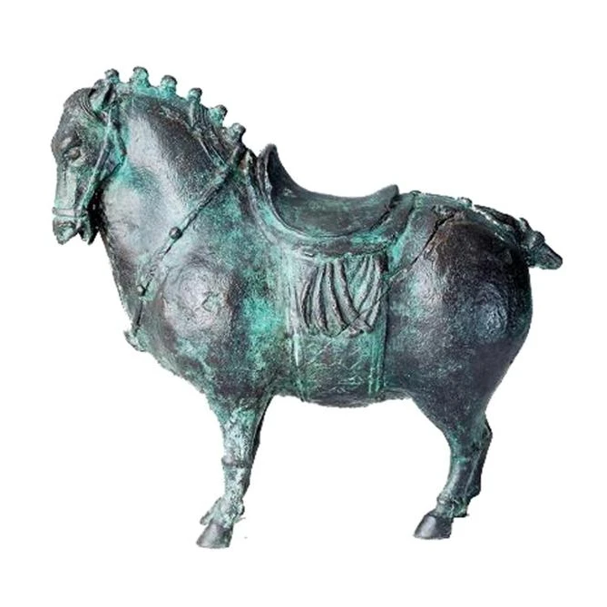 TPAL-151 Tang Dynasty Bronze Horse Statue Brass Sculpture Indoor Outdoor Decoration Artwork Marble Base Figurine