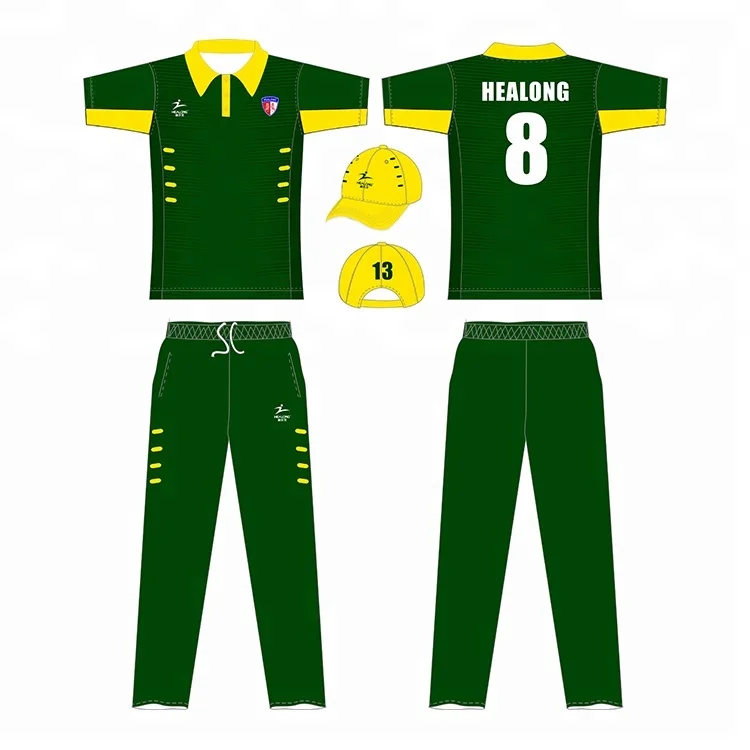 Healong Fully Dye Sublimation Blue Color Cricket Jersey Custom Cheap Cricket Uniform