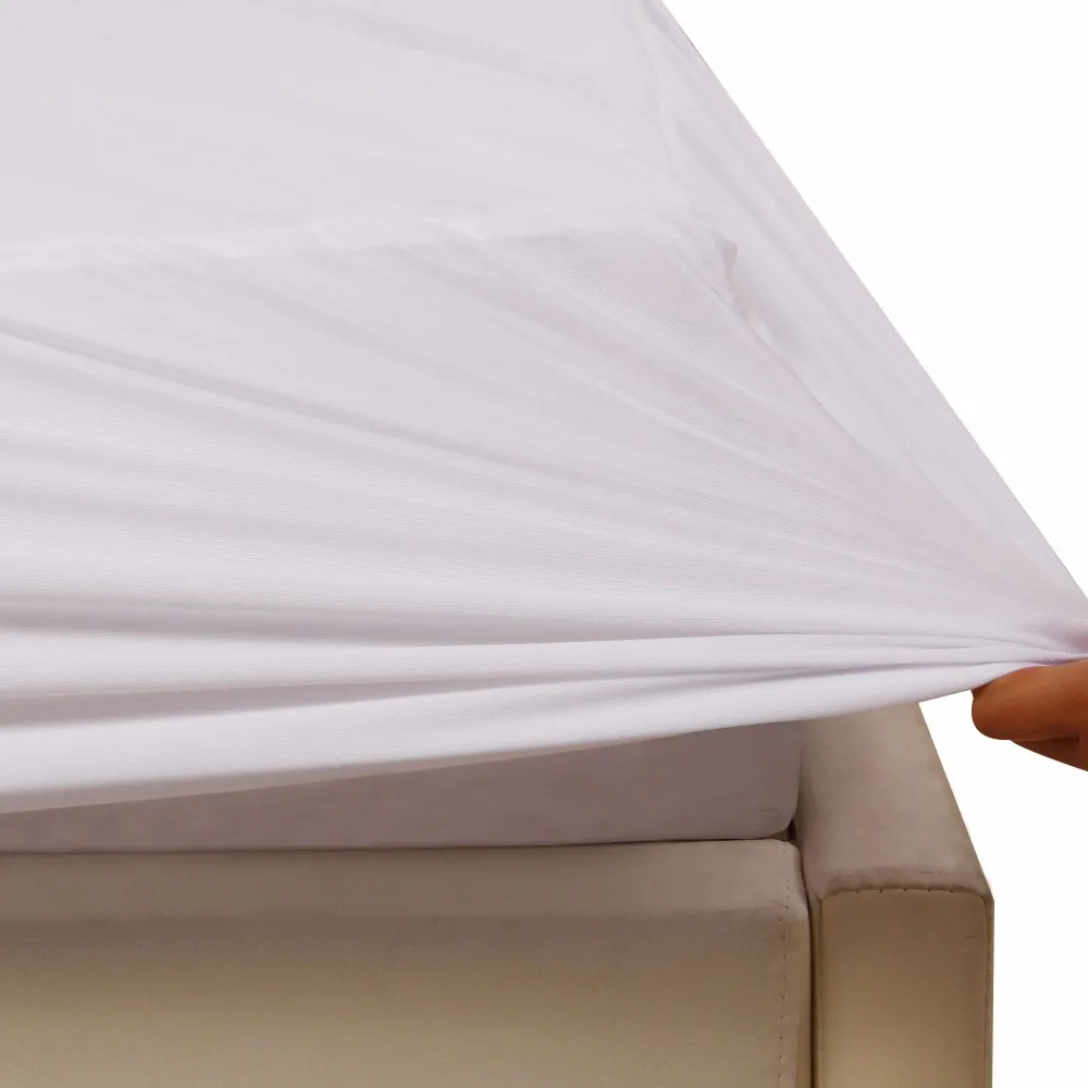 Washable Flat Polyester Fabric Waterproof Mattress Protector  Full Size for Adults