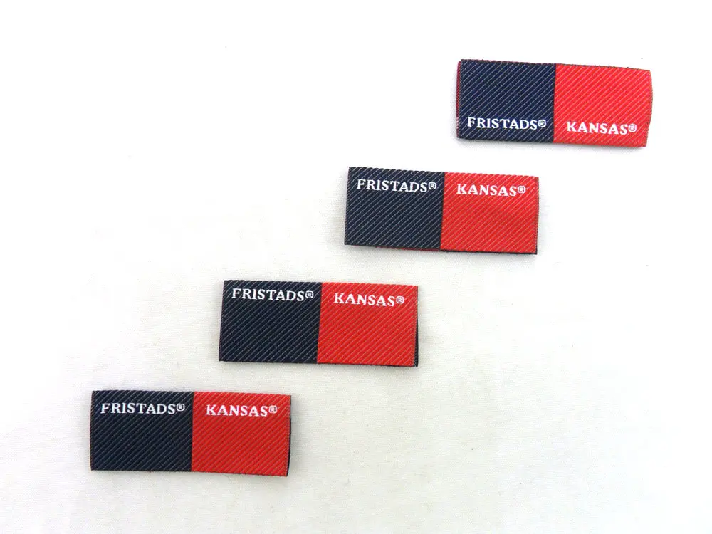 Clothing emblems  Custom woven clothing tag label polyester Custom clothes labels tags fold woven size garment label shirt tags