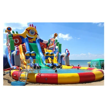 Funny Rainbow Giant Inflatable Water Parks Amusement Park Inflatable Water Slide for pool