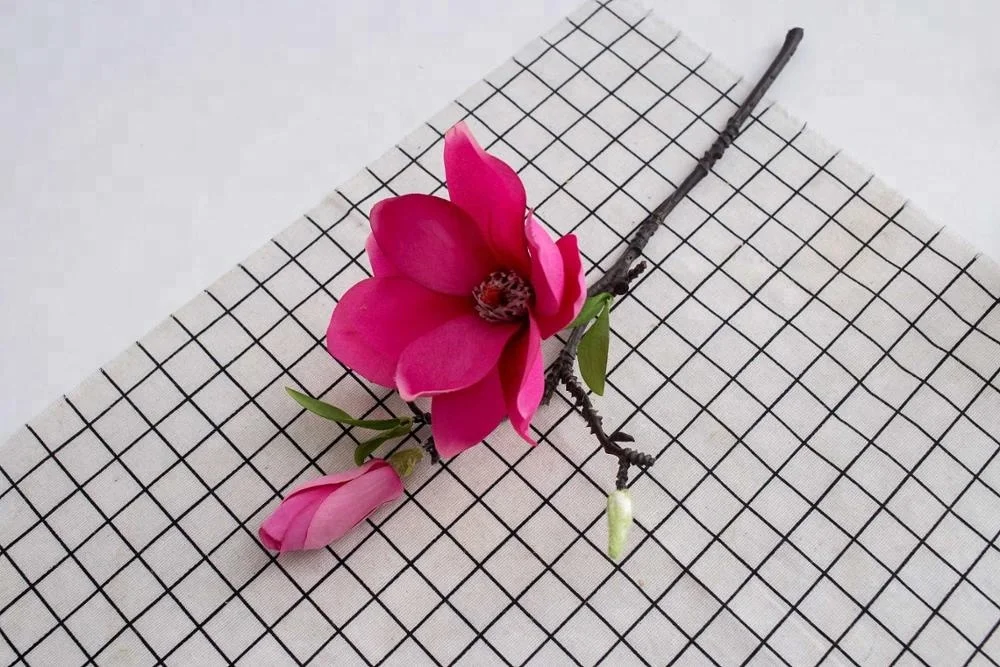 Wholesale cheap short faux silk colorful magnolia flowers artificial flowers for decoration