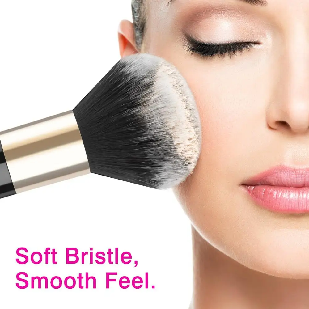Профессиональная плоская Косметическая кисть Kabuki с одной ручкой и большой круглой головкой, мягкая кисть для тонального крема с минеральной пудрой