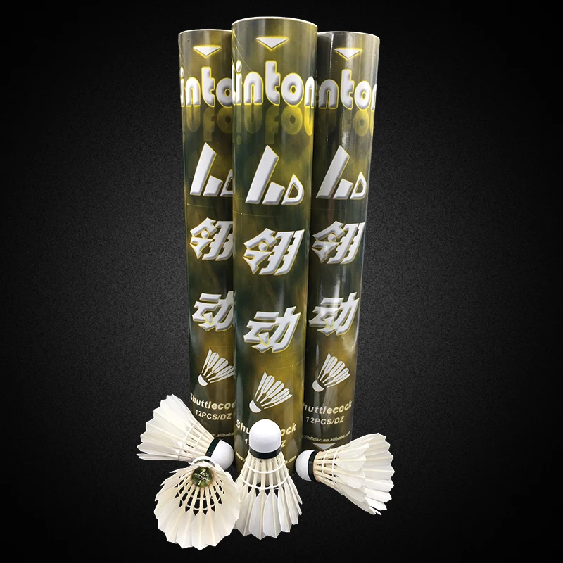 Anhui Linton durable quality as brand custom logo duck feather badminton shuttlecock