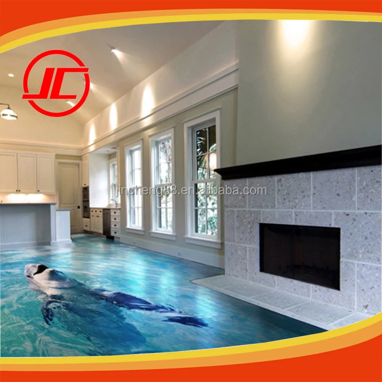 High Gloss Waterproof Mix Adhesive Self-level PVC Sticker 3D Epoxy Flooring Paint