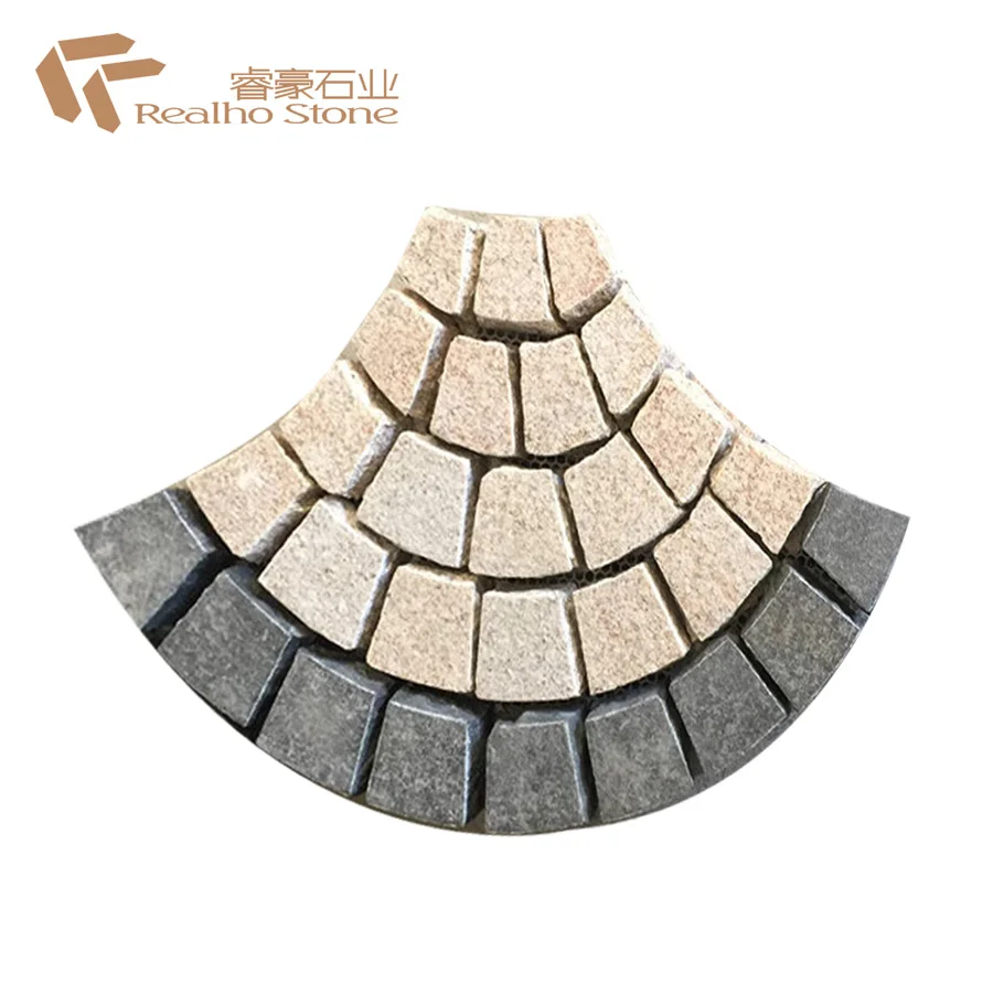
Fan Pattern Granite Cobblestone On Mesh 