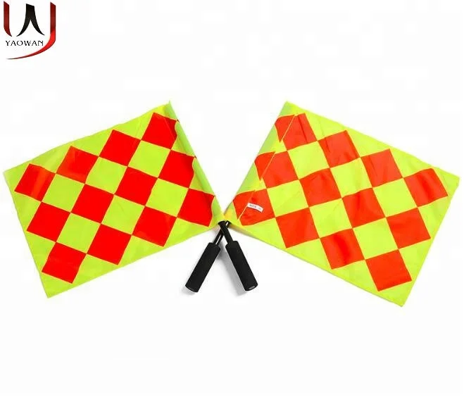 
Two pcs packed waterproof football soccer referee linesman hand flag athletic sport game flag 