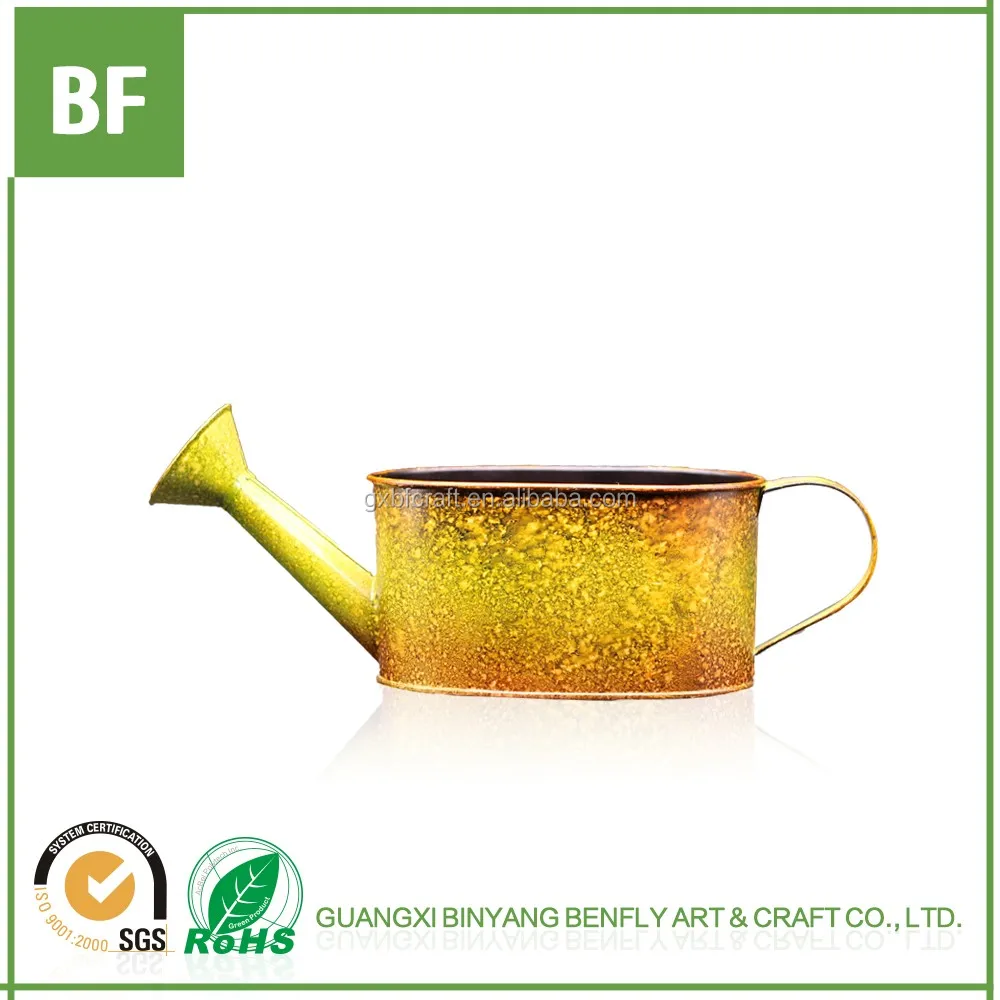 Vintage  Decorative Tin watering can Garden Planter Small Metal Galvanized Metal Planter