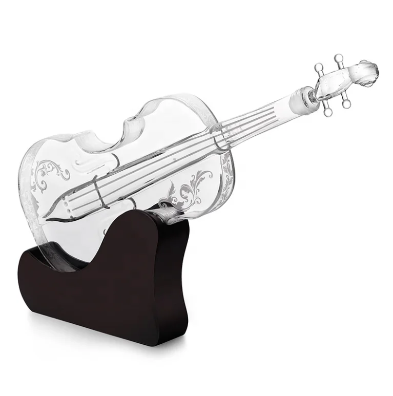 1000ML Handcraft Violin Shaped Fancy Glass Wine Bottles,Glass Liquor Bottle,Wine Bottle