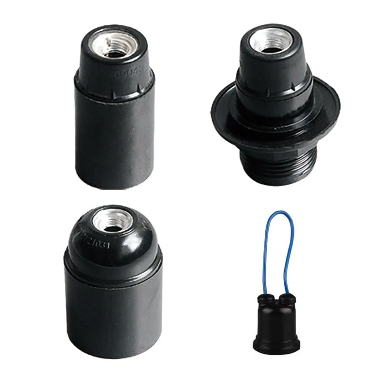 Edison Screw E27 Black Lamp Bakelite Bulb Holder For Dinning Room