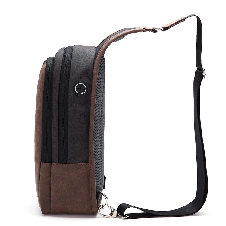 TINYAT Quanzhou Factory Classic Packable Shoulder Backpack Sling Nylon Brown Chest Bag Men