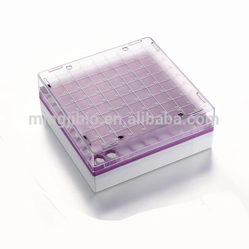 Пластиковые 81 отверстия замораживания трубка коробка крио флаконе поле трубки крио стойки для лаборатории крио трубки
