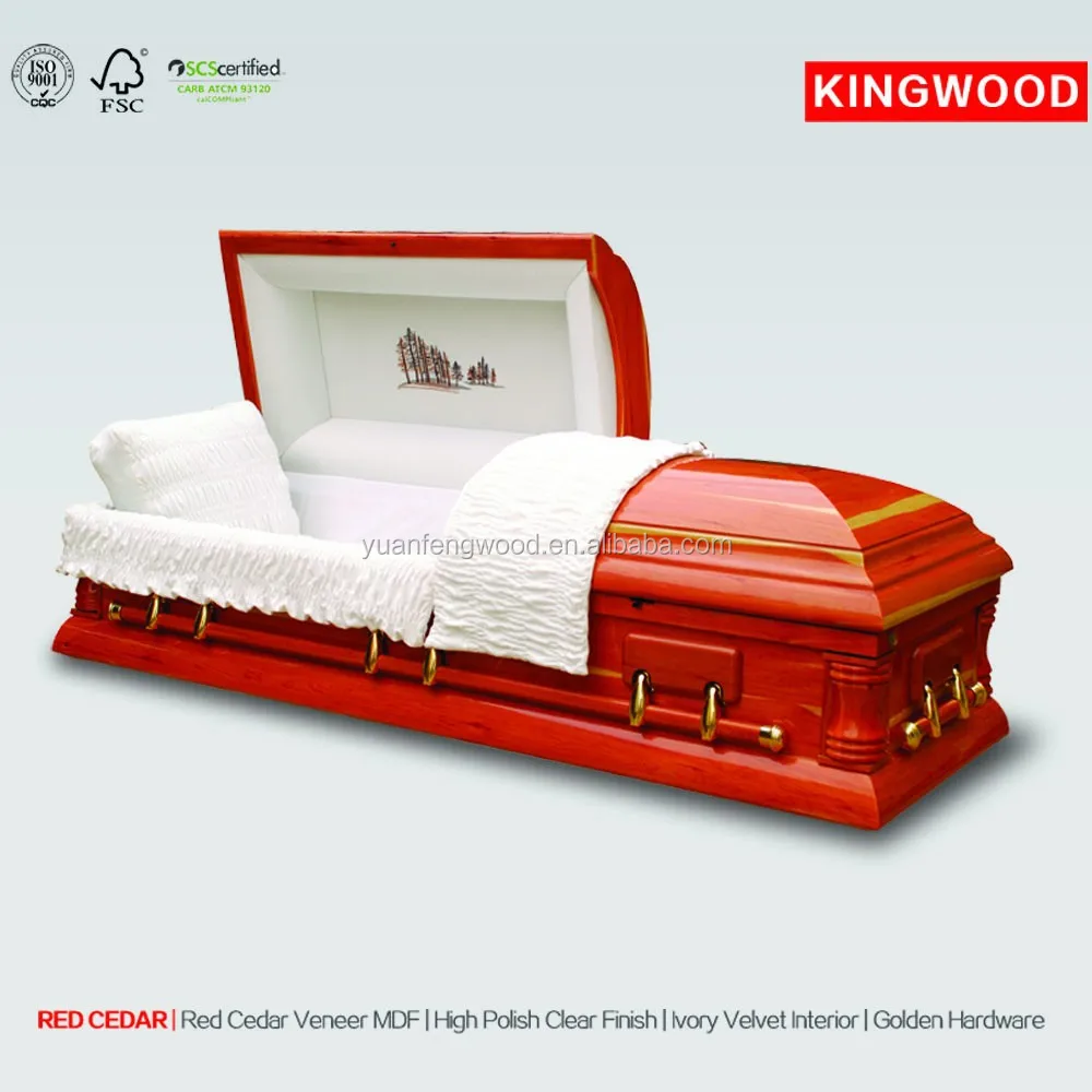 RED CEDAR Poland Halloween Wood coffin red colored casket