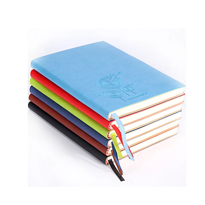 High quality custom debossed logo leather notebook notepad