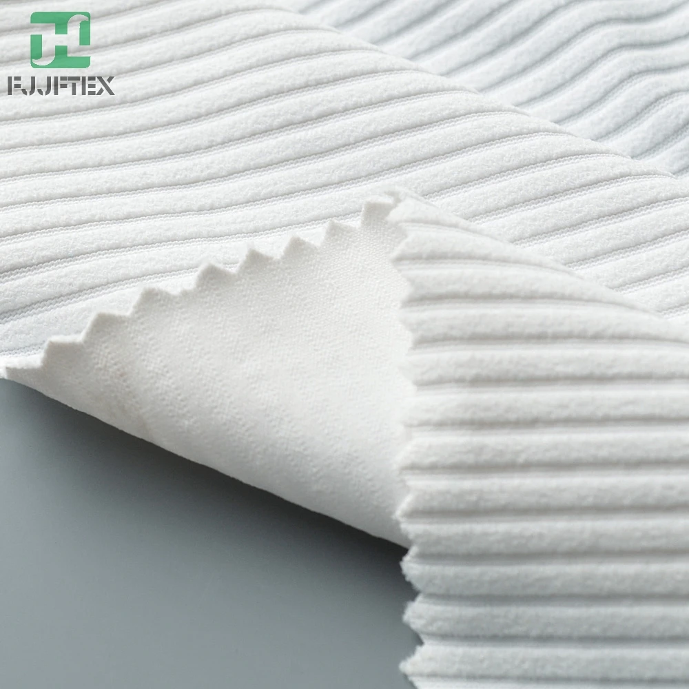 Polyamide 80% Thick Rib Knit Elastane Fabric For Sweaters