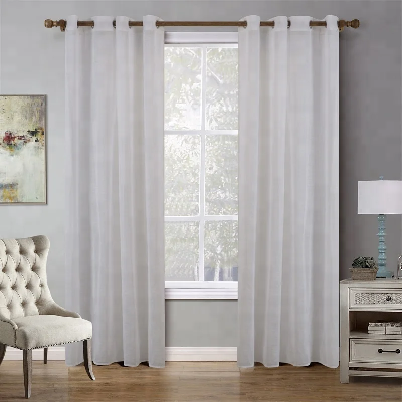 Direct From Factory High Quality Plain Room Window Decoration Store Tulle Fabric Voile Drapers Sheer Curtain Panels