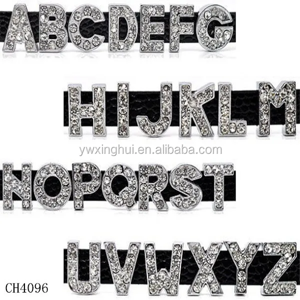 China wholesale fashion 8mm slide letter charms for jewelry