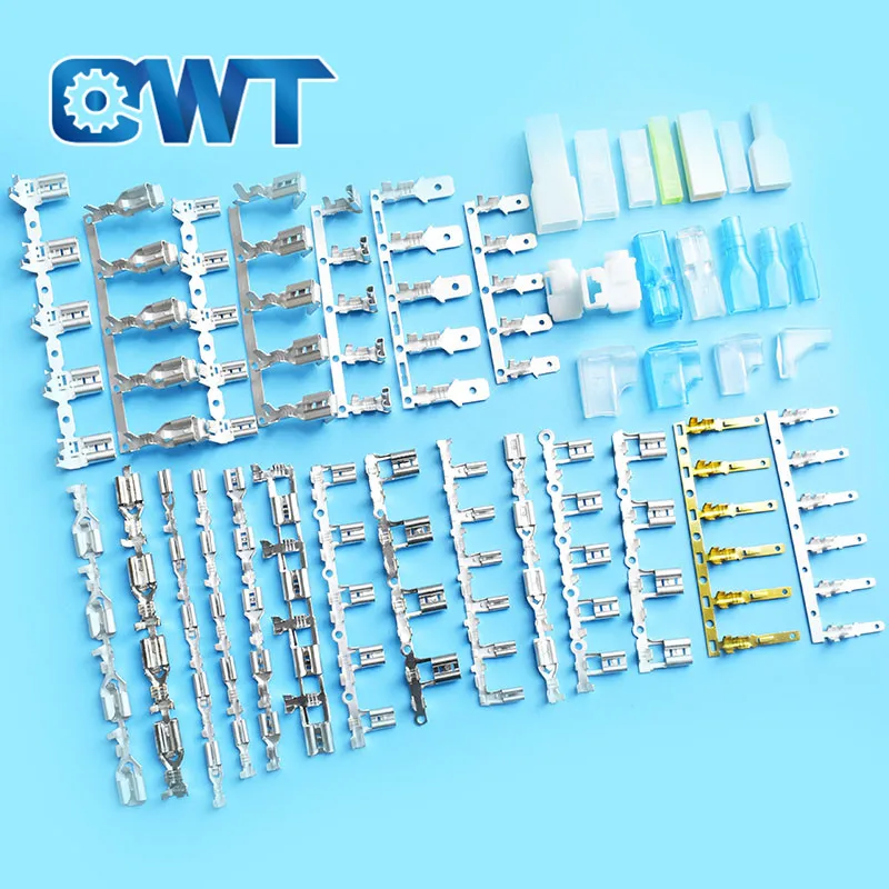 QWT 110/187/205/250 латунь pcb платы мужского и женского пола наконечники неизолированный флаг Лопата тип обжима терминалов
