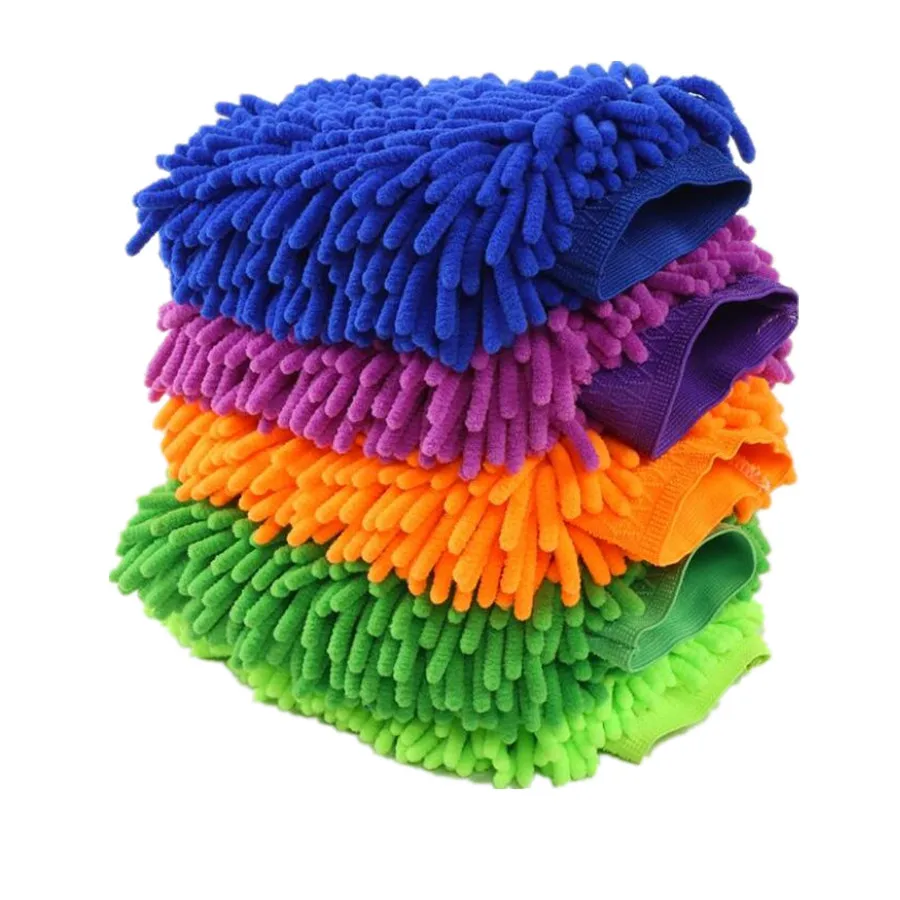 Wholesale high quality car wash glove Soft  Microfiber Chenille Mitt Car Wash Glove