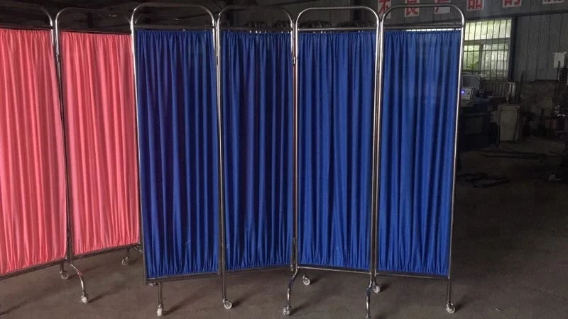 Iron Material Medical Bedside Screen Three Folding Hospital Ward Screen