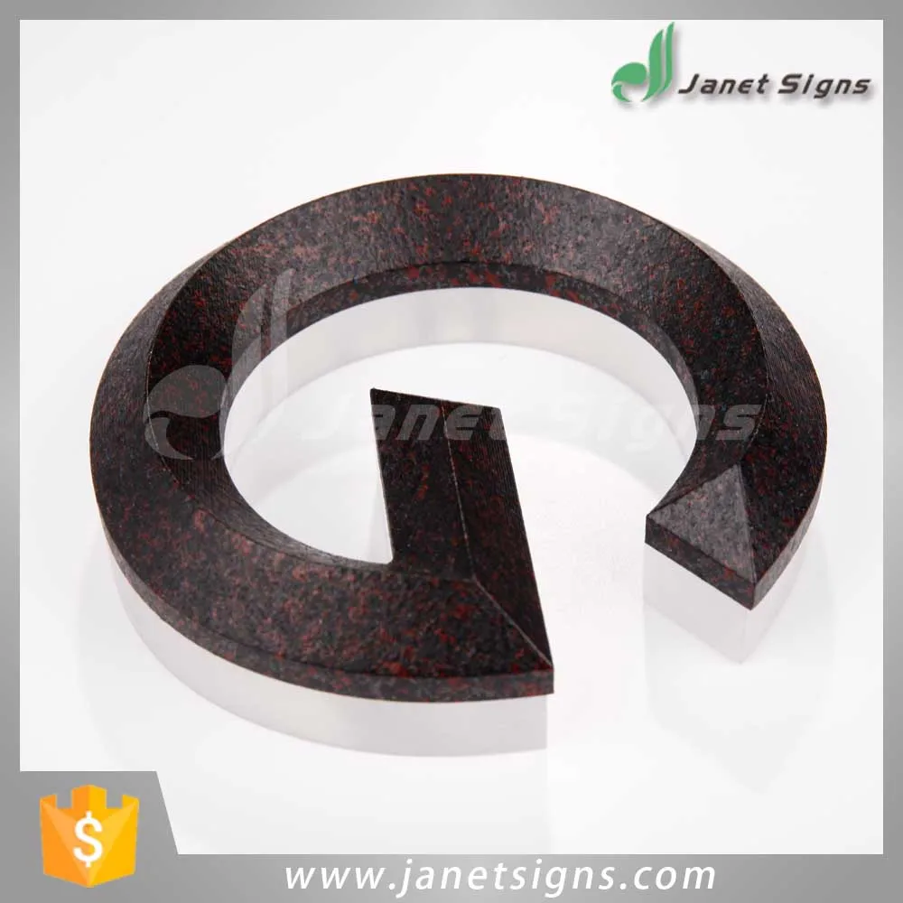 Vintage edge lit acrylic letter with 3d Surface