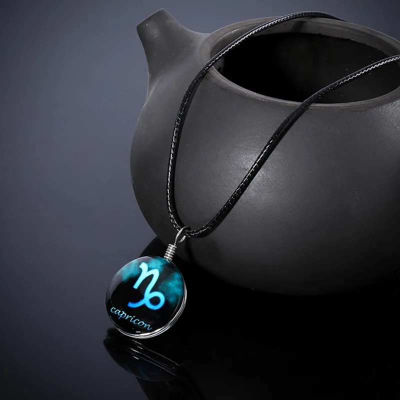 Fashion glow in the dark zodiac necklace pendants for women wholesale N8000126