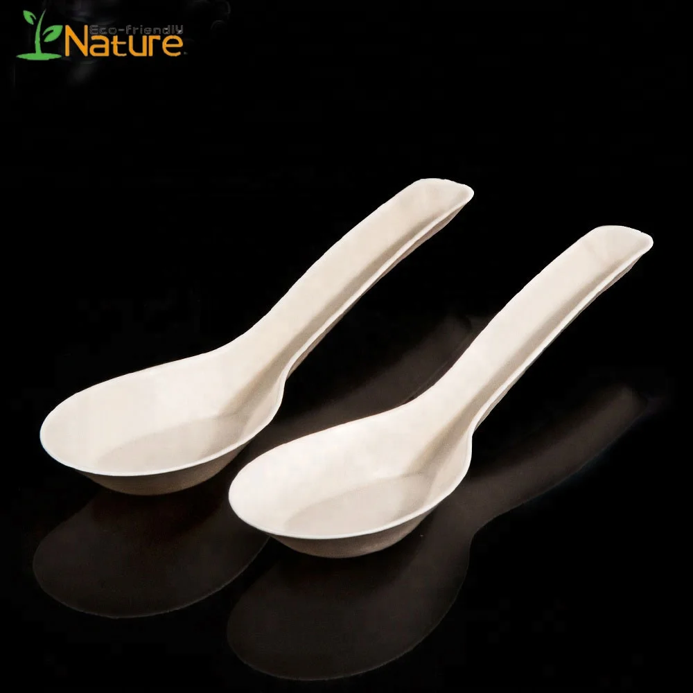 120MM disposable cutlery chinese biodegradable disposable corn starch soup spoon