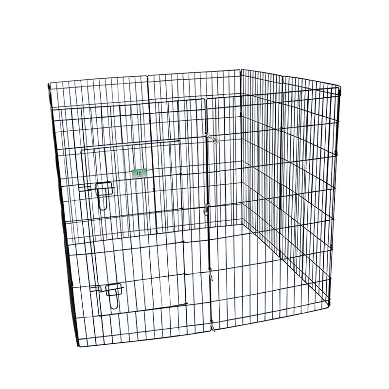 8 Panels 24 30 36 42 48Inch  Pet Playpen Foldable Metal Square Tube Dogs Exercise Pen Outdoor Dog Playpen Kennel Fence Wire Mesh