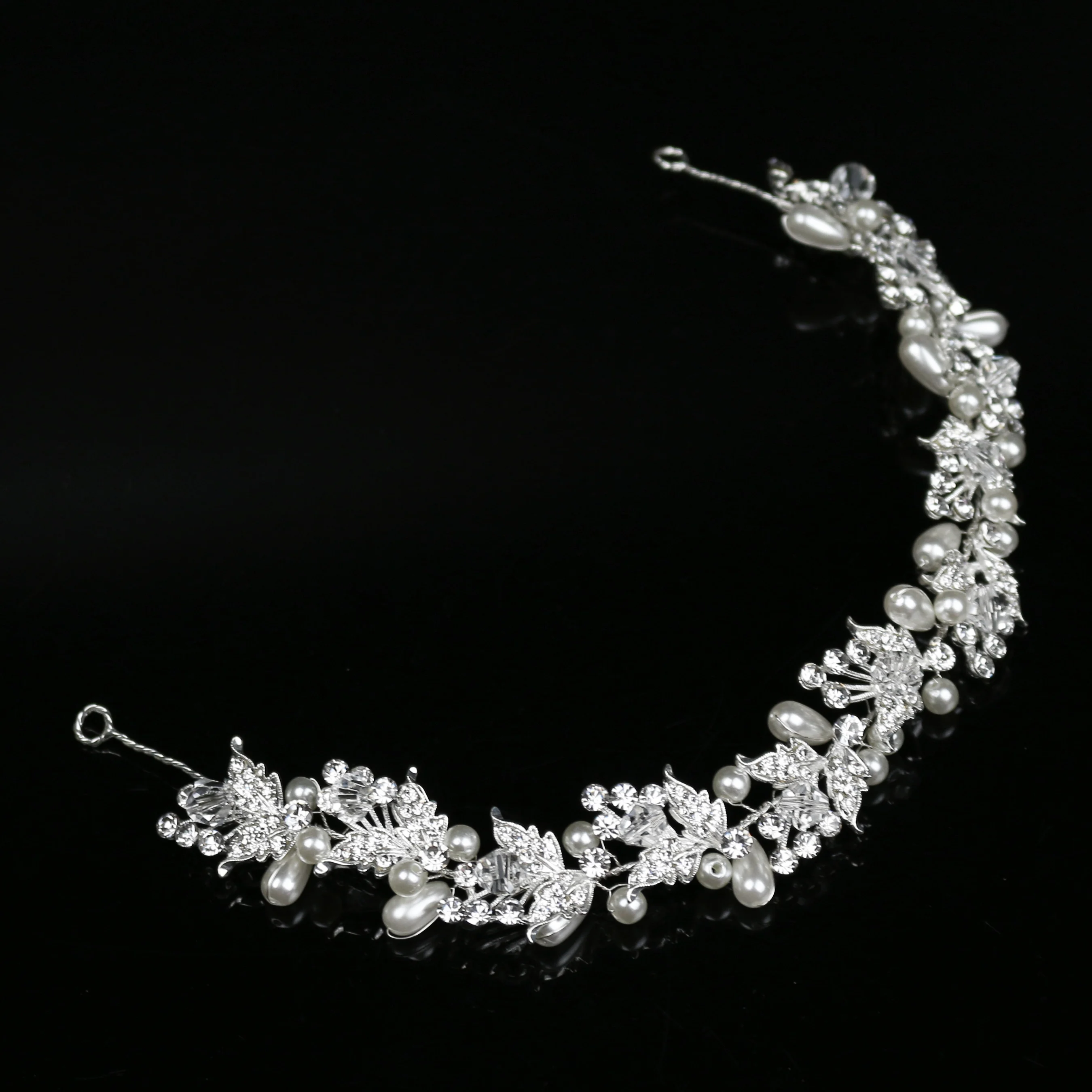 
SG0848 Silver Pageant Leaf Crystal Bridal Hair Accessories Pearl bridal wedding 2019 