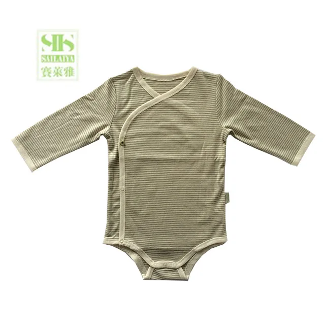 
SIIS 100% органический хлопок натуральный цвет кимоно с длинным рукавом детский комбинезон боди 