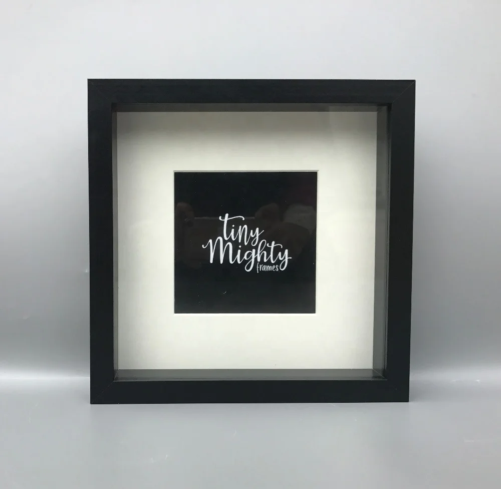 23x23cm deep display frame, shadow box frame with picture mount, typical glass Ribba frame