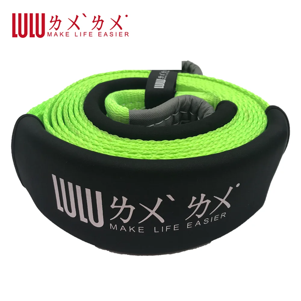 LULU автомобильный буксировочный кабель 5m5T 11000LBS ремень с 2 крючками сверхмощный