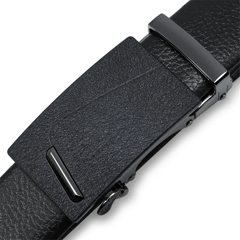 Ремень LQbelt мужской с автоматической пряжкой, заводской ремень из искусственной кожи и микрофибры