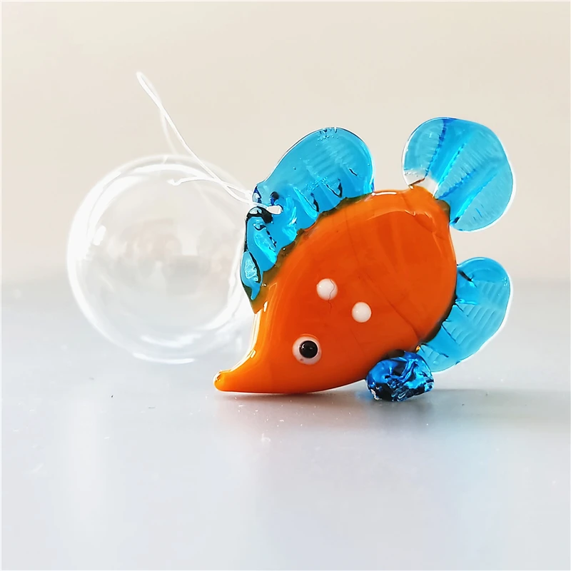 Decorative colorful murano glass float fish as fish tank decoration