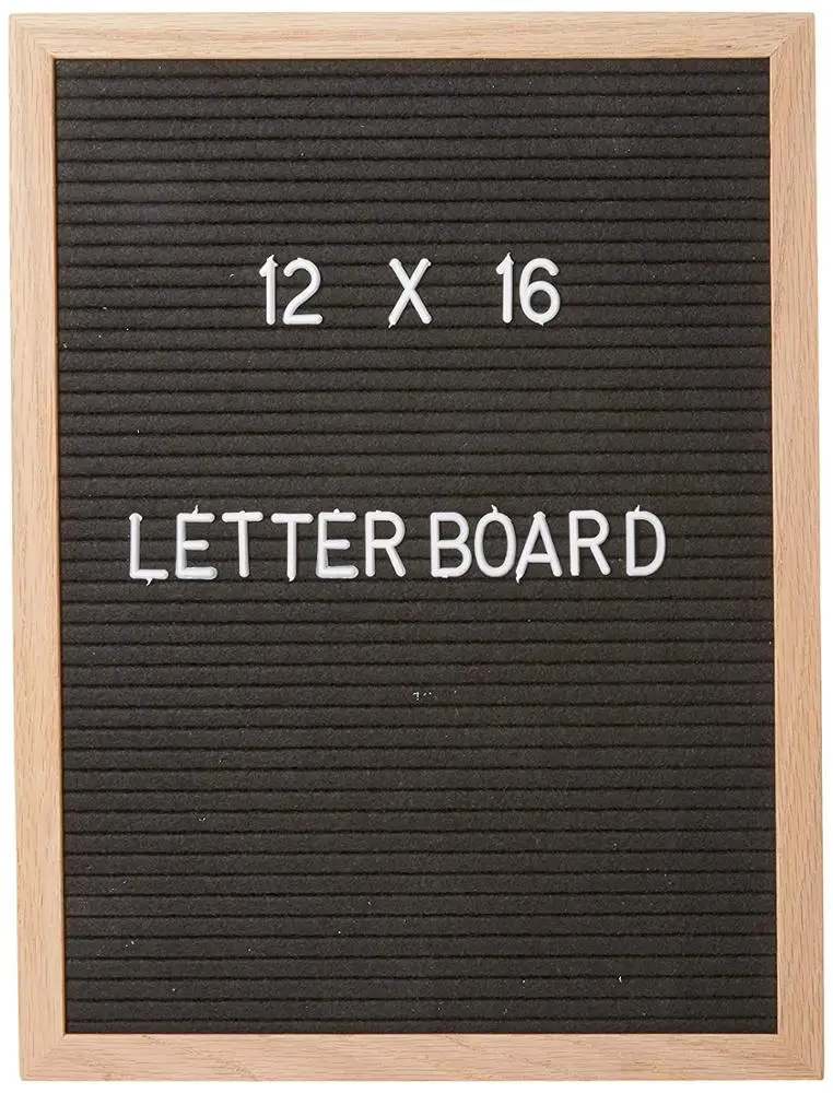 
Pink Felt Letter Board 12x18 inches Changeable Message Board Business Message Gold Letters Wall Hanging Hook Oak Frame 