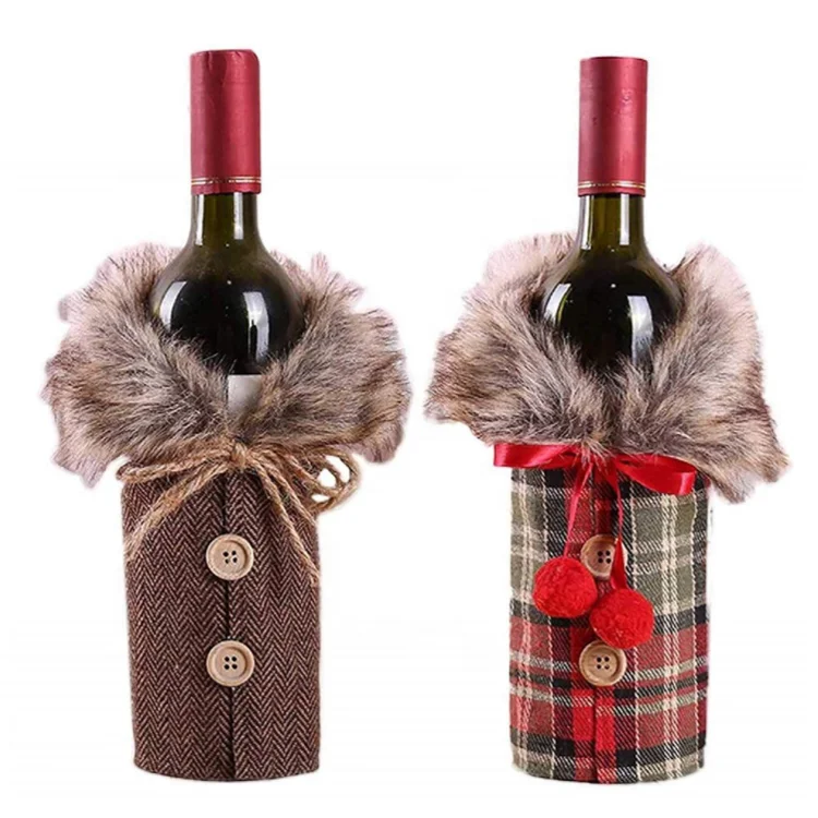 Рождественский подарок украшения для вечеринки чехол на свитер винную бутылку