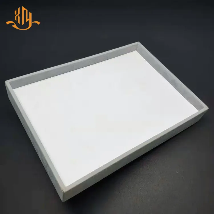 
XIANGYU Custom Luxury Gray Velvet Jewelry Necklace Display Holder Organizer Tray Stand 