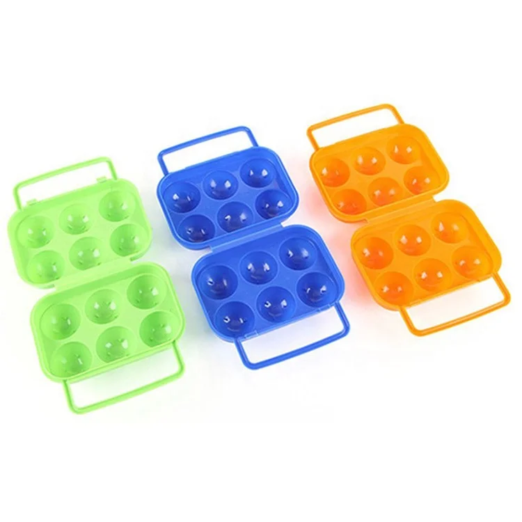 Portable 6 Eggs Holder Shockproof Egg Carrier With Locks Outdoor Egg Storage Box Case for Picnic Camping and Hiking