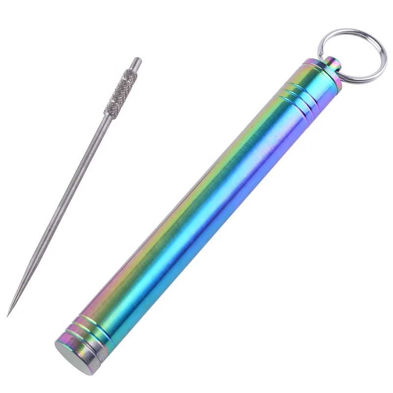 Titanium Alloy Toothpick Keychain Holder Travel Portable Metal Toothpick