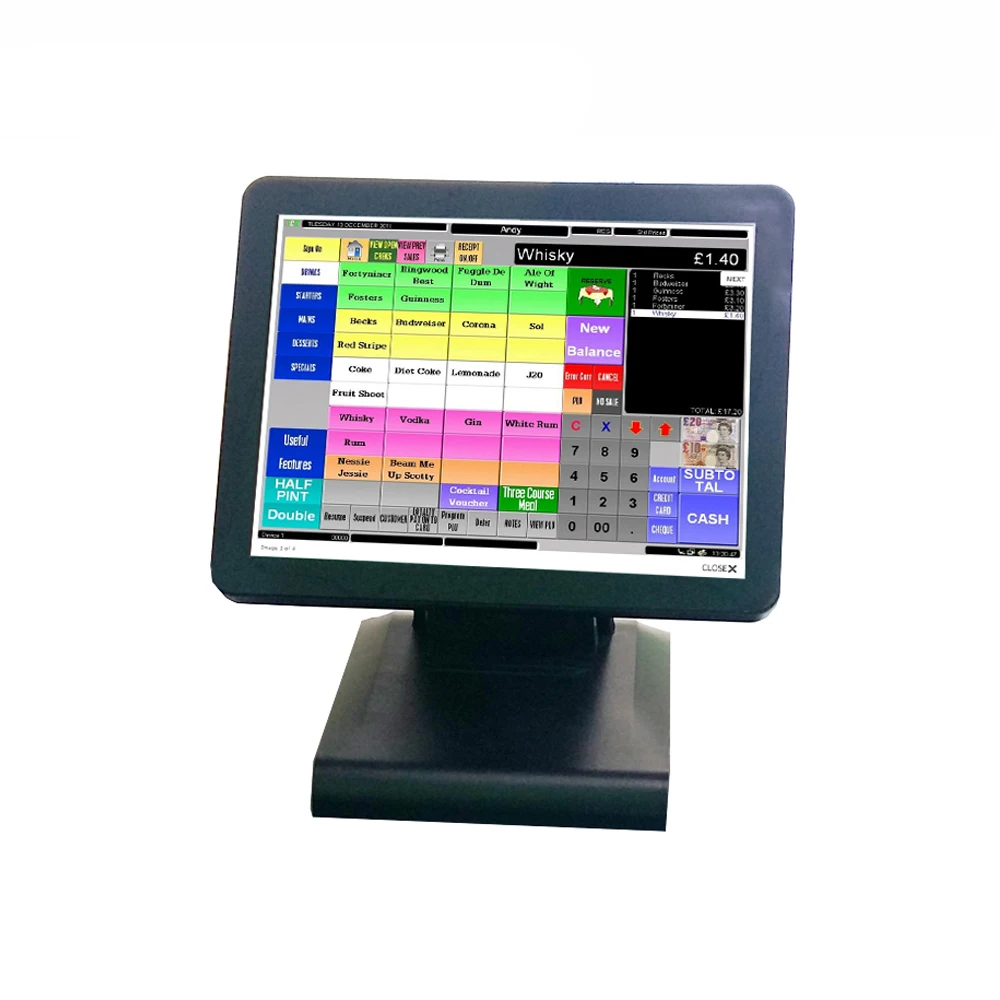 
15 Inch Touch Screen Computer Billing Machine With Powder Monitor POS Terminal For Supermarket 