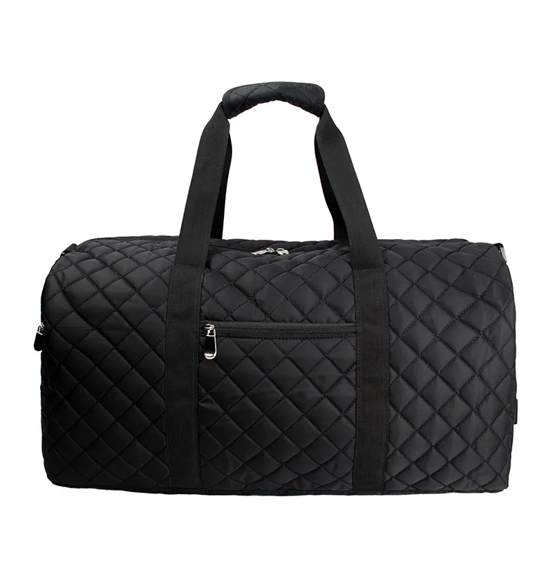 Stylish black checkered travel bag Quilting duffle bag