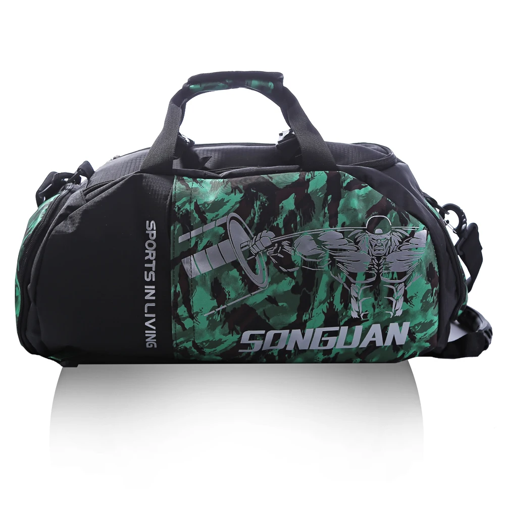 SG8011 3 way Unisex Young Fashion Camo Sports Gym Travel Duffle Bag with Shoe Compartment Custom logo