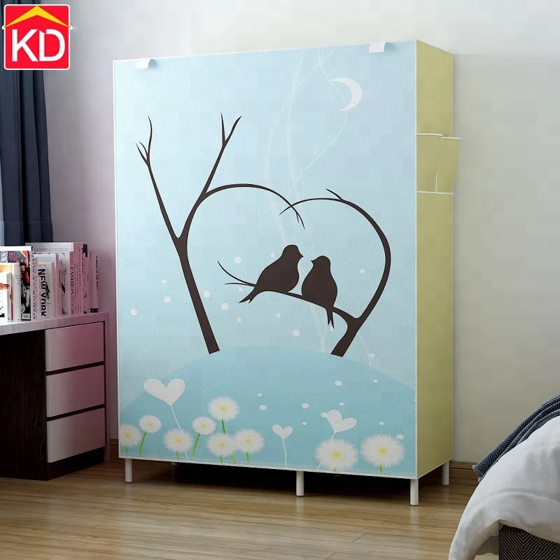 Large capacity portable clothes closet storage organizer fabric wardrobe