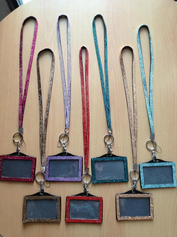 
Cheap fahion bling rhinestone lanyards with id badge holder crystal lanyard with wholesales price 