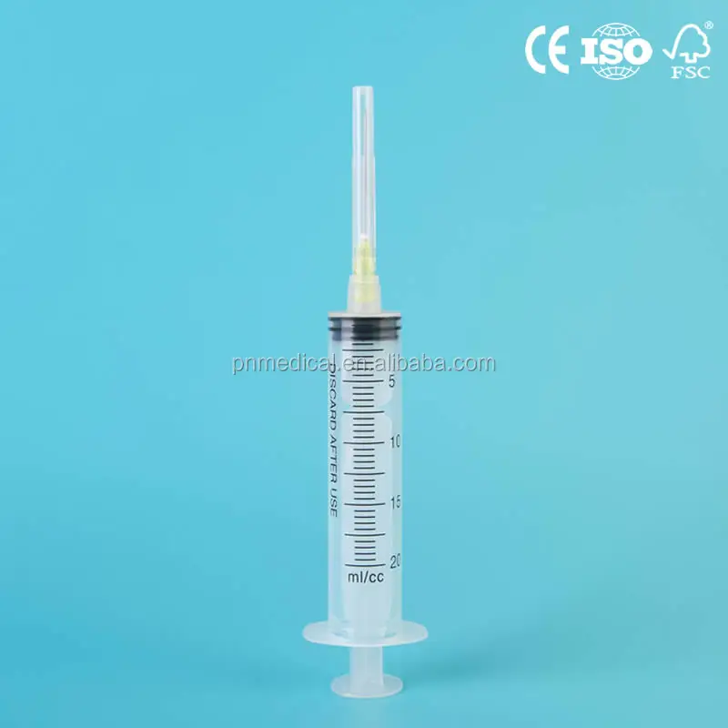 
 Высококачественный медицинский шприц Luer lock 20 мл с иглой или без  