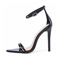 Босоножки A014 женские на тонком каблуке, заостренный носок, ремешок на щиколотке, туфли на высоком каблуке