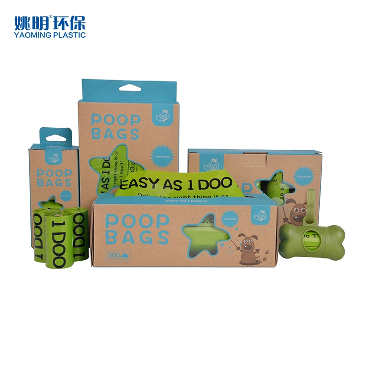 Customized color HDPE disposable eco friendly poop dog  pick up bags